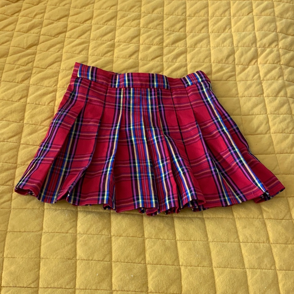 Zara Kids Red Plaid Skirt